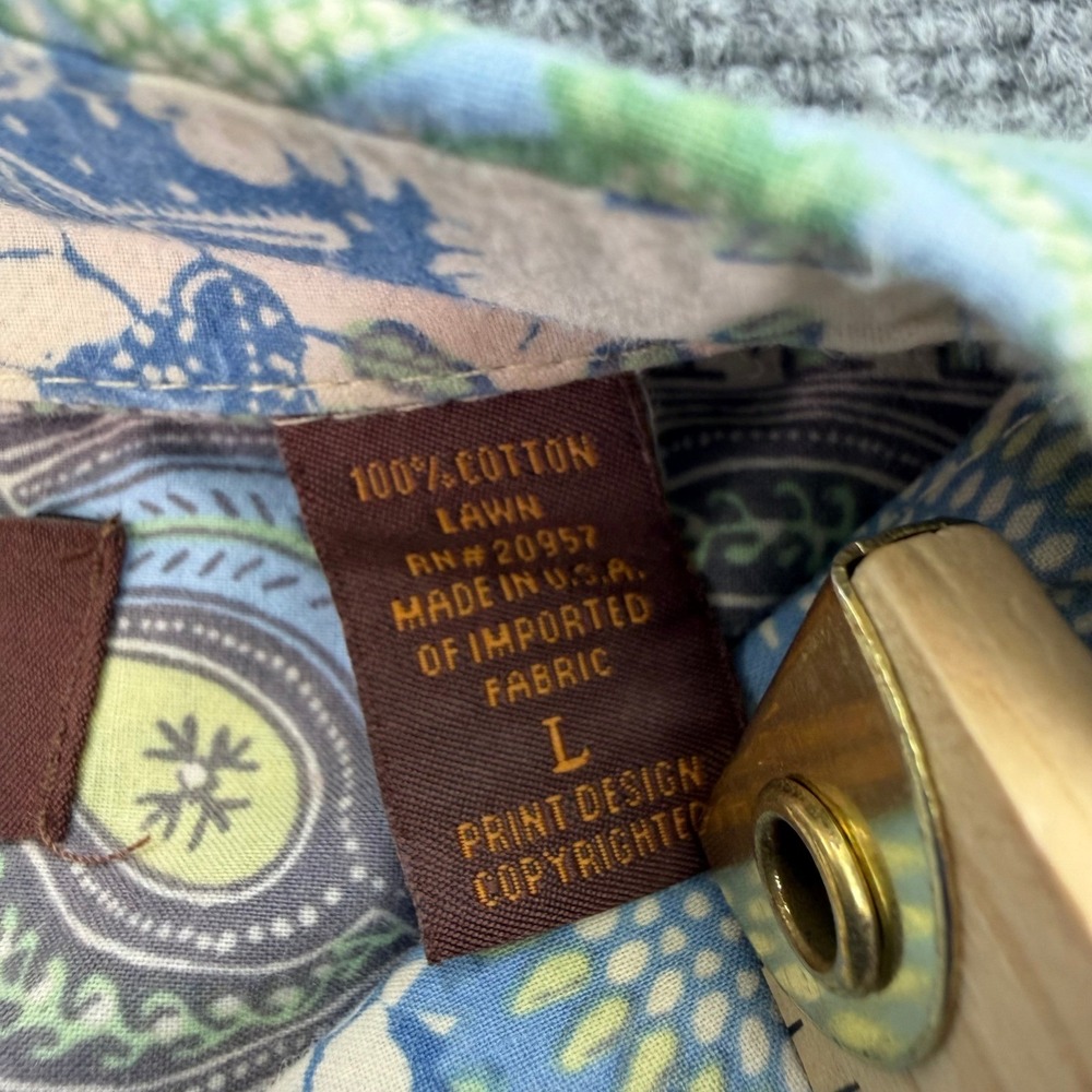 Tori Richard Shirt Mens Large Button Up 100% Cotton Lawn Short Sleeve USA Made - Picture 4 of 10